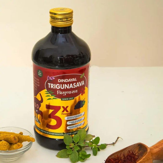 Dindayal Trigunasava (450ml x 2) – Ayurvedic Digestive Tonic for Gut Health, Immunity & Energy