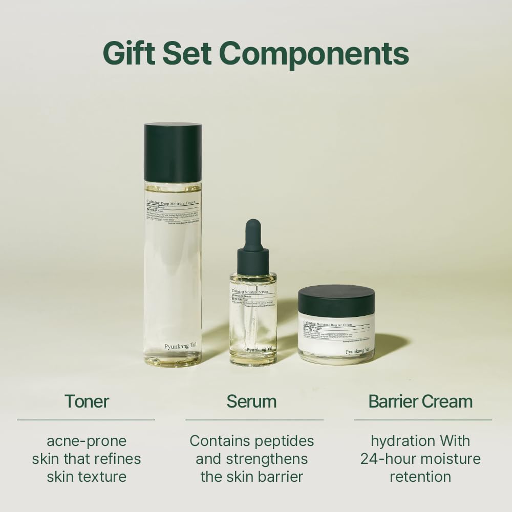 Pyunkang Yul Calming Line Gift Set – Korean Skincare for Sensitive & Acne-Prone Skin, Vegan & Cruelty-Free Daily Moisturizing Essentials