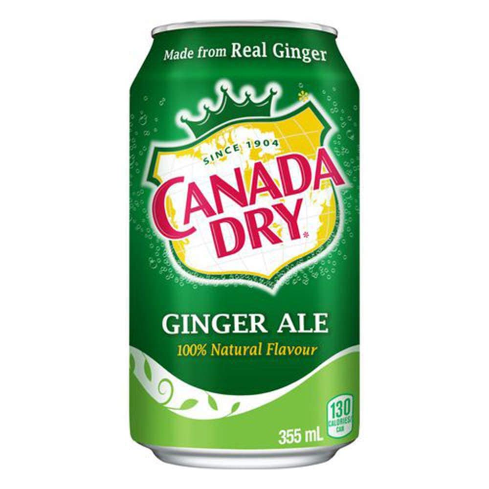 Canada Dry Ginger Ale – Refreshing Caffeine-Free Sparkling Drink, 355ml Imported Can