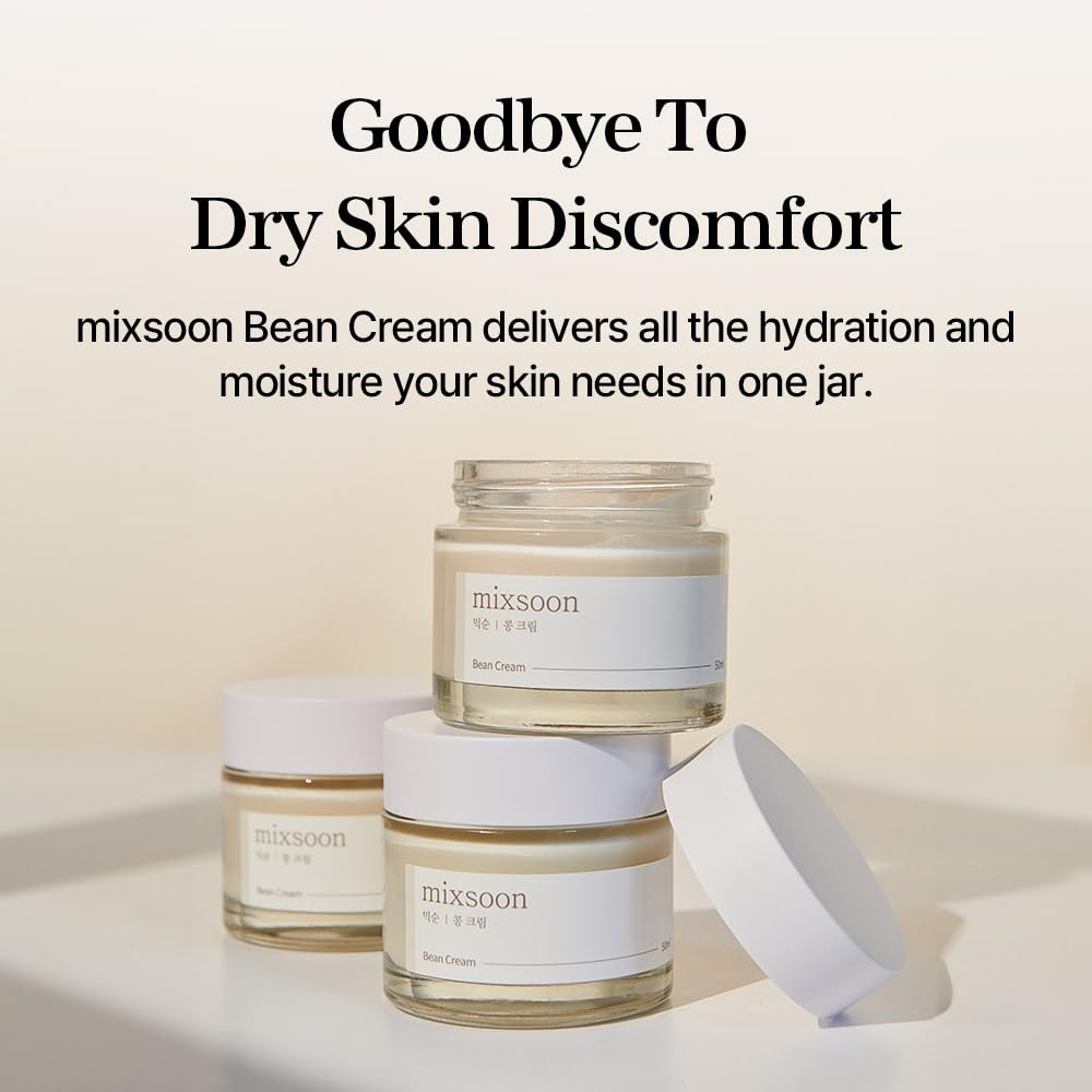 Mixsoon Bean Cream – Intensive Moisturizing Face Cream with Fermented Ingredients for Hydration, Pore Care & Smooth Radiant Skin (50ml / 1.69 fl.oz)