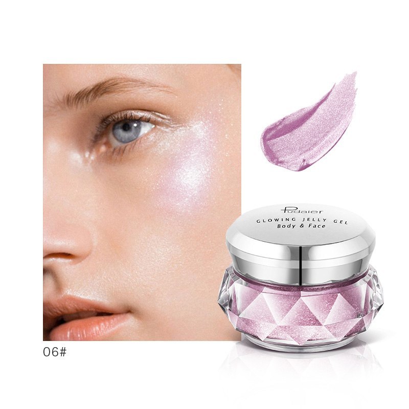 Pudaier Waterproof Face & Body Highlighter Gel – Festival Glow & Eyeshadow Jelly
