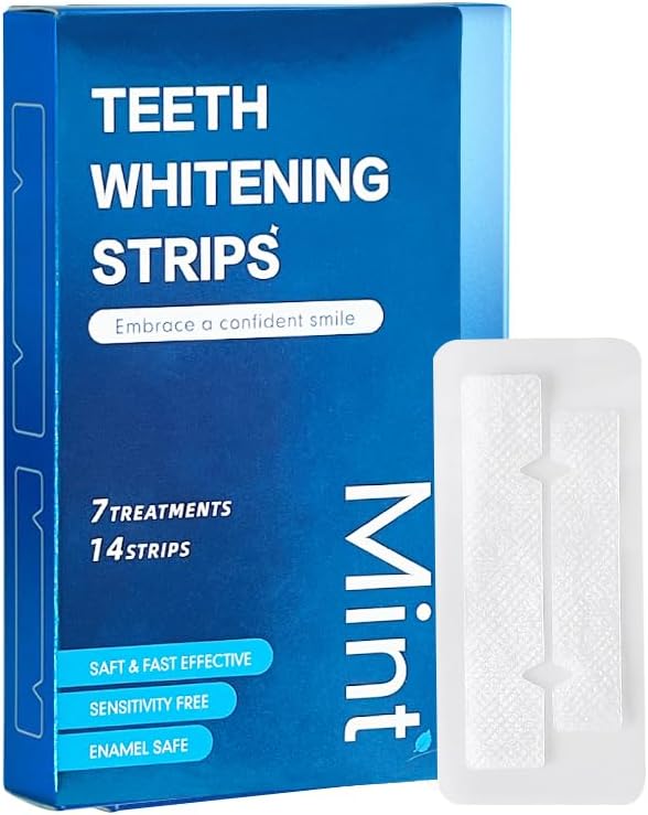 OHOO Teeth Whitening Strips – 14 Strips, 7-Day Mint Treatment | Enamel-Safe, Stain Removal, Sensitivity-Free