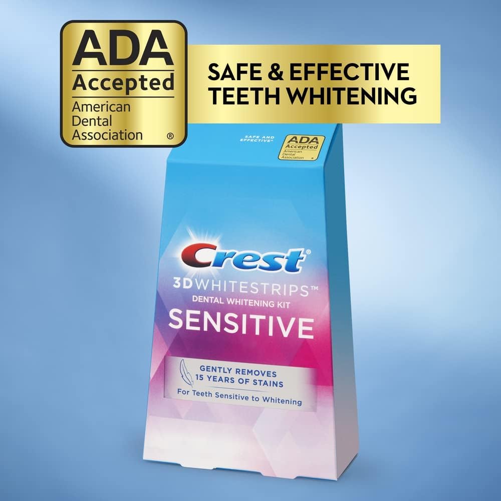 Crest 3D Whitestrips for Sensitive Teeth – Professional Teeth Whitening Kit, 28 Strips (14-Day Treatment)