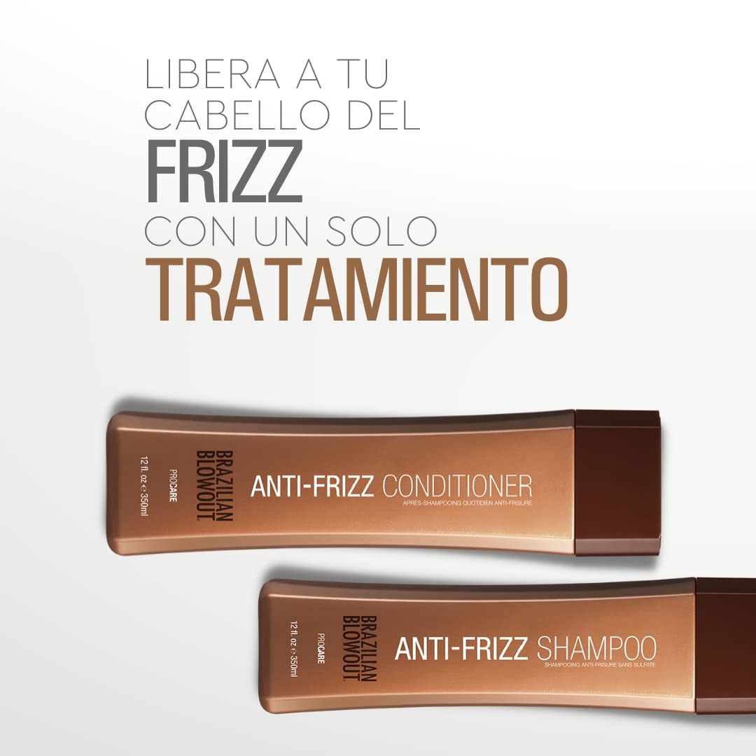 Brazilian Blowout Anti-Frizz Shampoo & Conditioner Set – Moisture & Strength for Smooth, Frizz-Free Hair – Paraben-Free – 2 Count
