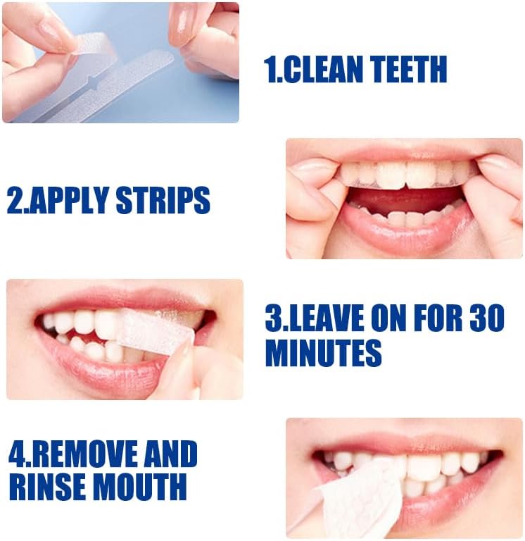 OHOO Teeth Whitening Strips – 14 Strips, 7-Day Mint Treatment | Enamel-Safe, Stain Removal, Sensitivity-Free