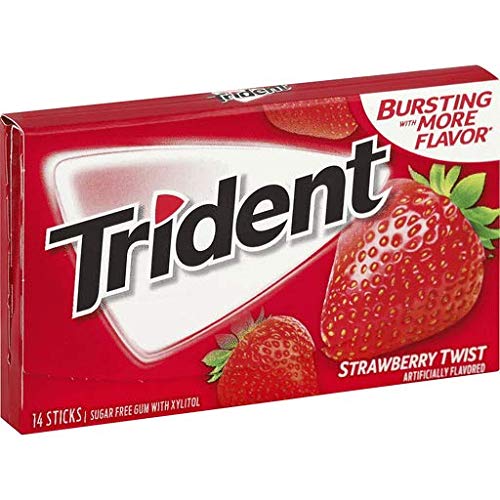 Trident Sugar-Free Chewing Gum Pack of 5 – Spearmint, Watermelon, Strawberry, Original & Bubblegum (70 Pieces)