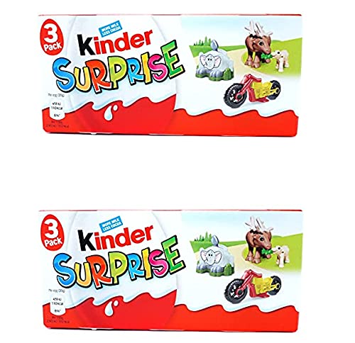Kinder Surprise Chocolate Eggs with Toys Inside – Pack of 2 (3 Eggs Each, 60g, Imported)