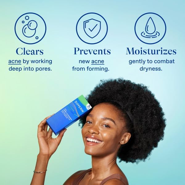 Differin Acne Face Wash with 5% Benzoyl Peroxide – Daily Deep Cleanser for Sensitive, Acne-Prone Skin, 4oz