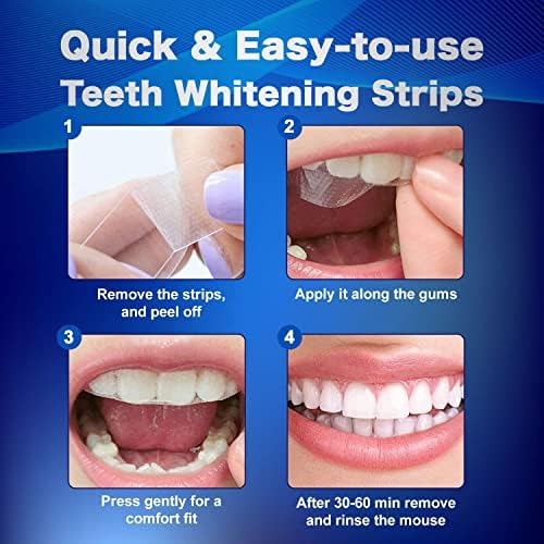Waving Palms Sensitive Teeth Whitening Strips Kit – 28 Enamel-Safe Strips (14 Gentle Treatments) | Hydrogen Peroxide-Free, Mint Fresh & No Sensitivity