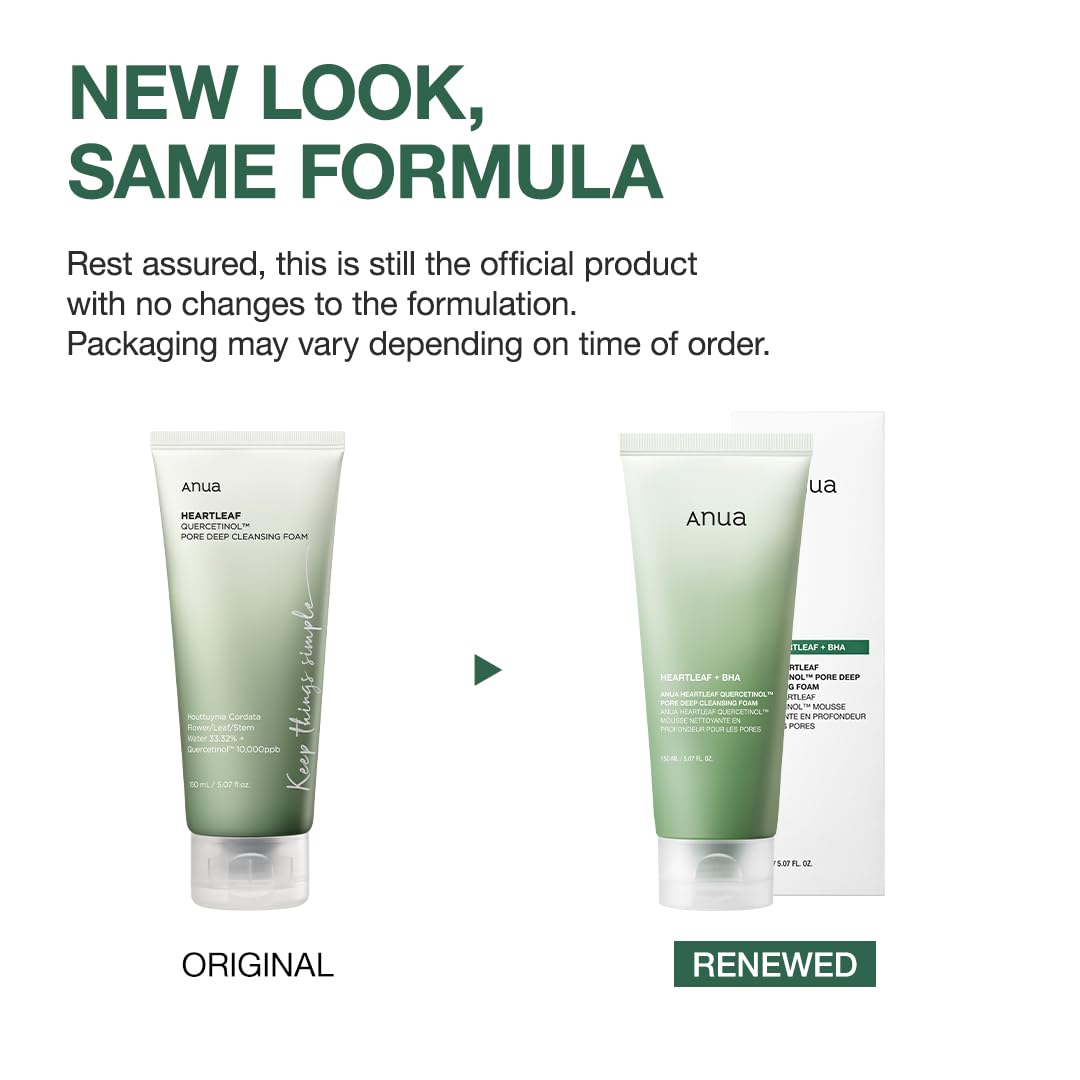 ANUA Heartleaf Quercetinol Pore Deep Cleansing Foam – Gentle BHA Face Wash for Oily & Sensitive Skin – 150ml