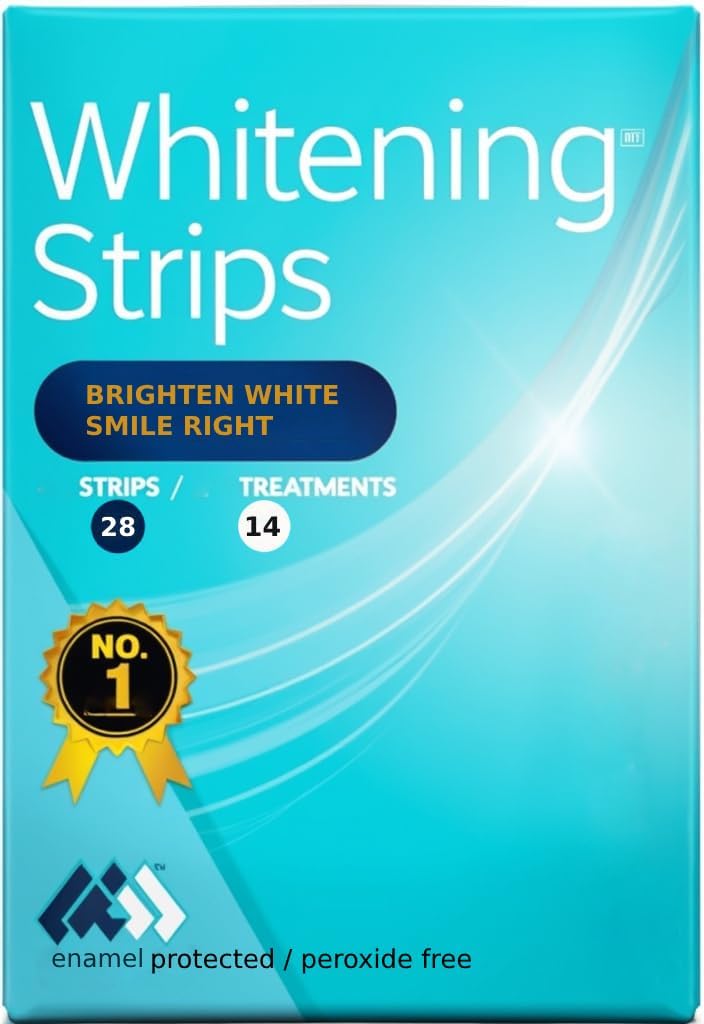 LuxuryGlow Teeth Whitening Strips – 14 Treatments, Sensitivity-Free, Natural Stain Remover with Coconut & Lemon Oils
