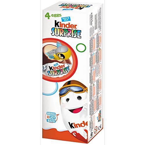Kinder Surprise Chocolate Eggs – Pack of 4 with Toy Inside, 80g Imported (Vegetarian)