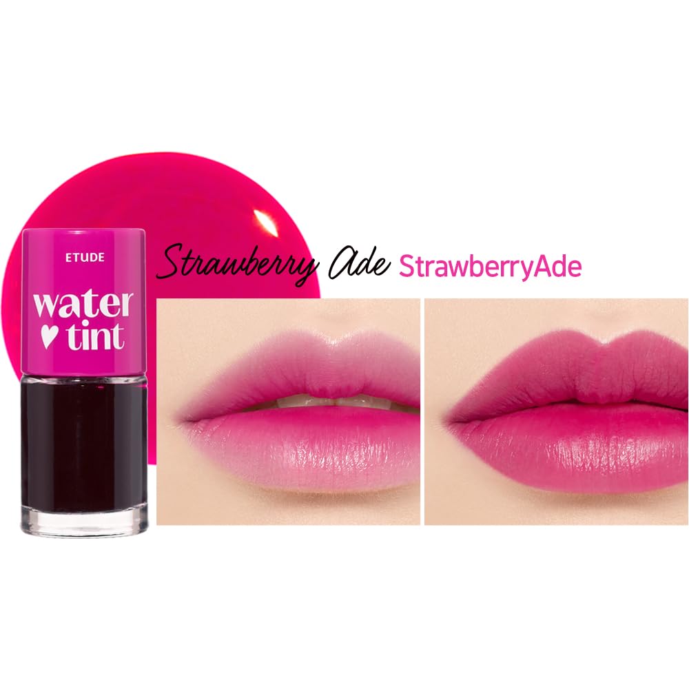 ETUDE Dear Darling Water Tint – Cherry Ade | Vivid, Smudge-Proof & Hydrating Lip Stain | Lightweight Korean Lip Tint (9g)