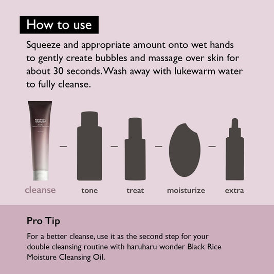 Haruharu Wonder Black Rice Moisture 5.5 Soft Cleansing Gel – Gentle Hydrating Korean Face Wash for Dry to Normal Skin, 3.4 fl oz
