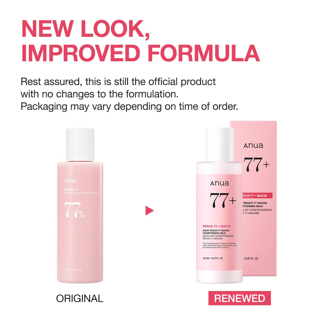 ANUA Peach Niacin Conditioning Lotion – Brightening Face Moisturizer with Niacinamide, Ceramide & Hyaluronic Acid | Lightweight Korean Skin Care (150ml / 5.07 fl.oz.)