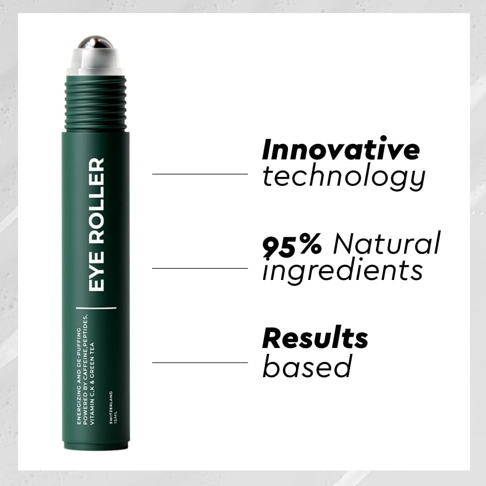 Wolf Project Under Eye Roller – Caffeine, Vitamin C & Peptides Eye Serum for Dark Circles, Puffiness & Fine Lines (Gel-Based, 15ml)