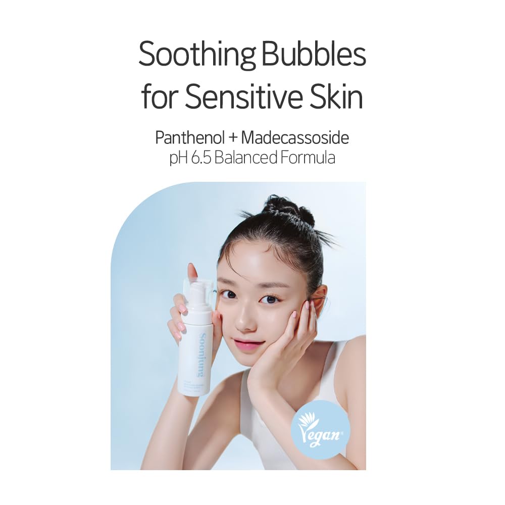 ETUDE Soonjung pH 6.5 Whip Cleanser – Gentle Low pH Face Wash for Sensitive Skin with Panthenol & Madecassoside, 5.07 fl oz