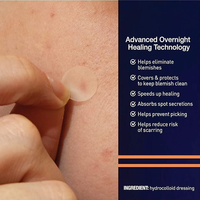PanOxyl PM Overnight Spot Patches – Advanced Hydrocolloid Acne Healing Dots for Faster Recovery (40 Count, Fragrance-Free)