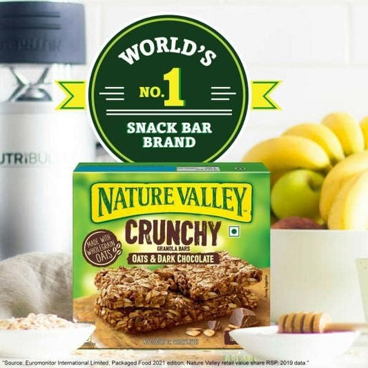 Nature Valley Oats & Dark Chocolate Crunchy Granola Bars – 10 Count Wholegrain Snack (USA Imported)