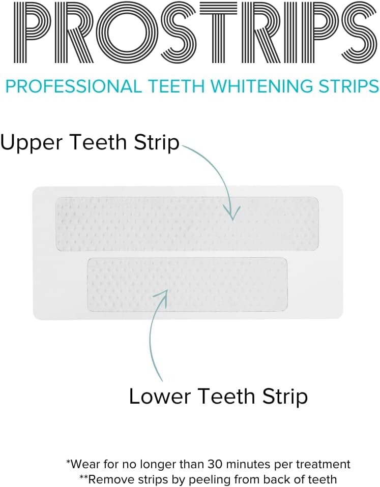 Prostrips Teeth Whitening – 12 Shades Whiter, Enamel-Safe, No Sensitivity, 28 Gentle Strips with Minerals