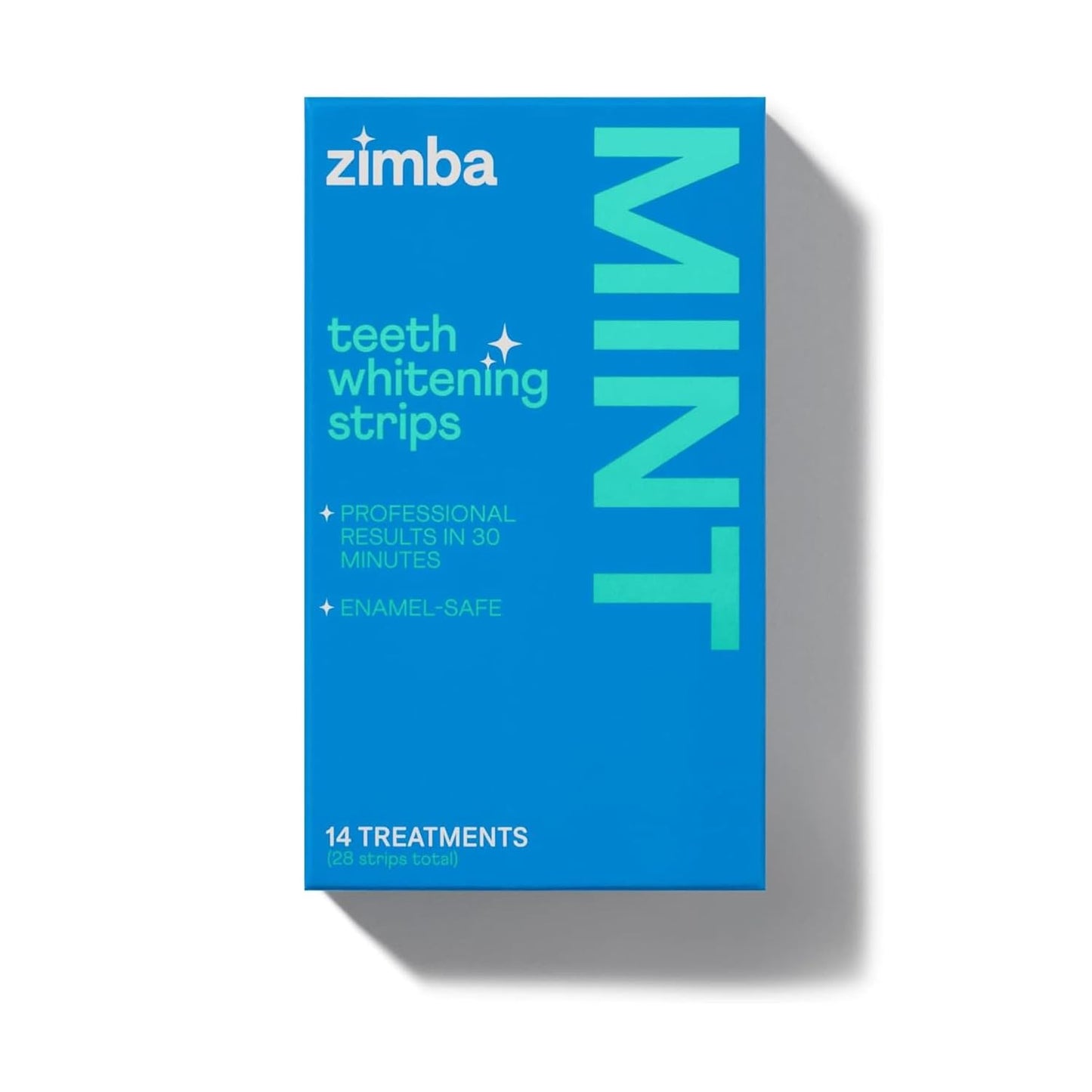 Zimba Mint Teeth Whitening Strips – Vegan, Enamel-Safe, 14-Day Treatment, Instant Bright Smile