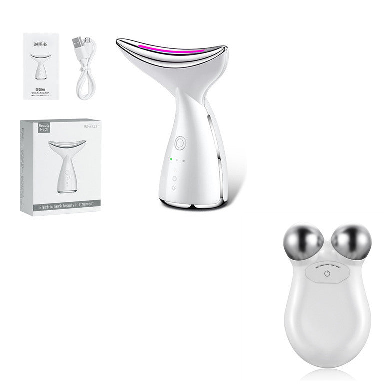 LuxuryGlow EMS Microcurrent Neck & Face Lifting Device with LED Therapy – Reduce Wrinkles, Tighten Skin