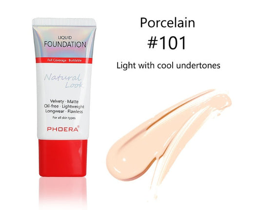 PHOERA Matte Silky Liquid Foundation – Full Coverage, Lightweight Finish