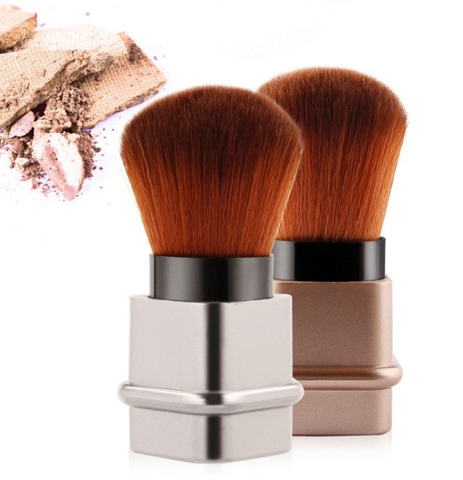 Brocha de maquillaje individual portátil LuxuryGlow: diseño compacto para retoques en cualquier lugar
