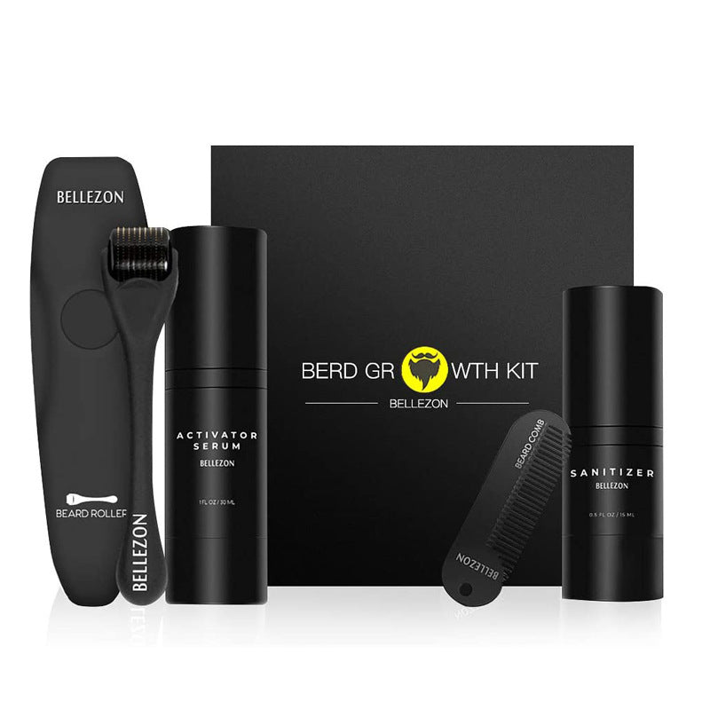 LuxuryGlow Beard Growth Kit for Men – Microneedle Roller & Serum Set for Thicker Beard