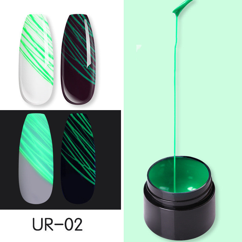 Set de geles de uñas LuxuryGlow Luminous Spider: gel UV con efecto de dibujo para decoración de uñas
