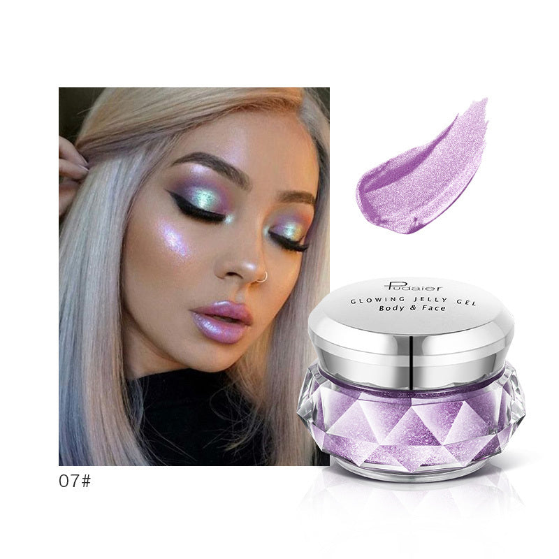 Pudaier Waterproof Face & Body Highlighter Gel – Festival Glow & Eyeshadow Jelly