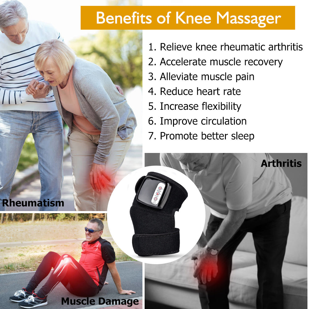 LuxuryGlow Electric Heating Knee Massager – Infrared Vibration Therapy Wrap for Pain Relief