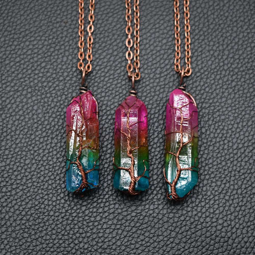Hot Selling Stone Crystal Tree of Life Necklace – Stylish & Meaningful Jewelry - LUXURY GLOW