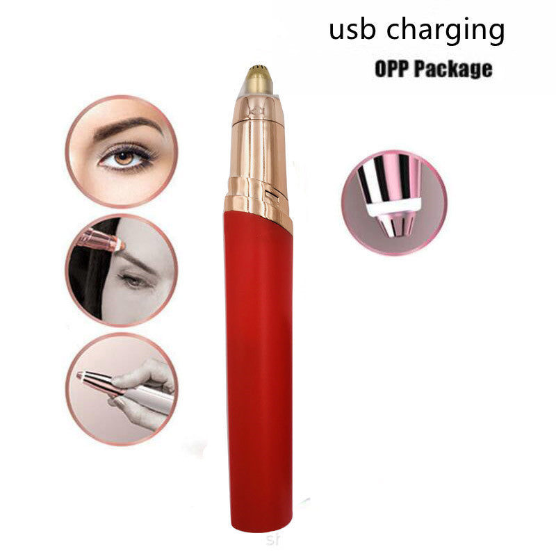 LuxuryGlow Flawless Eyebrow Trimmer with LED Light – Painless Hair Remover for Women