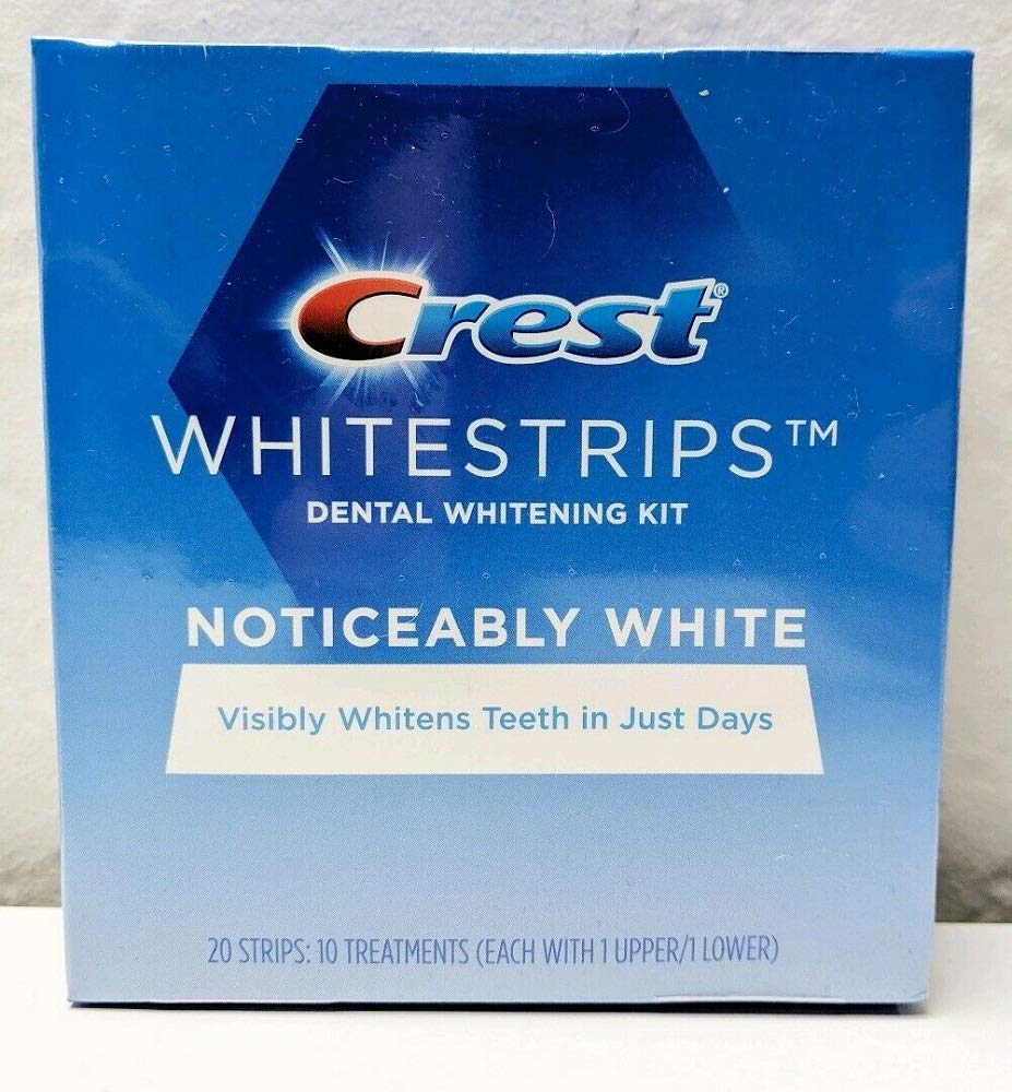 Crest Noticeably White Whitening Strips – 20 Strips, 10 Treatments for a Brighter Smile