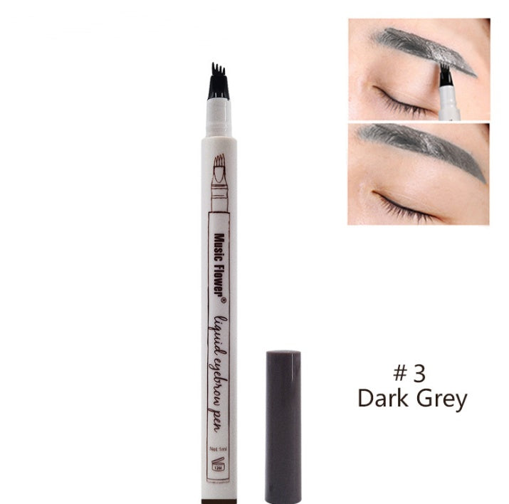 Lápiz de tatuaje para cejas LuxuryGlow resistente al agua de 4 puntas: tinte natural para cejas