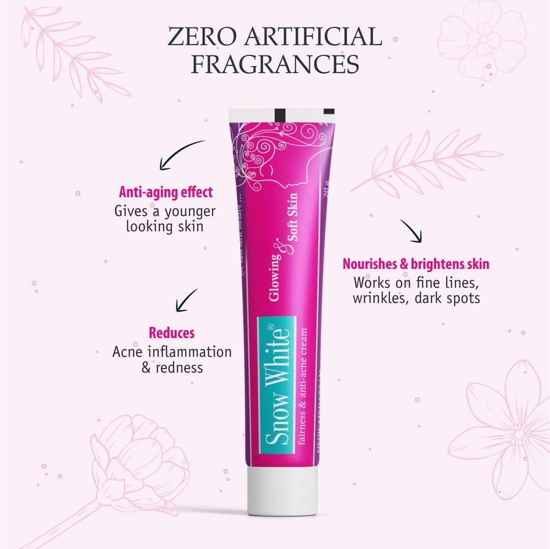 OLEFIA Snow White Night Cream Pack of 2 | Fairness, Acne & Anti-Aging Care