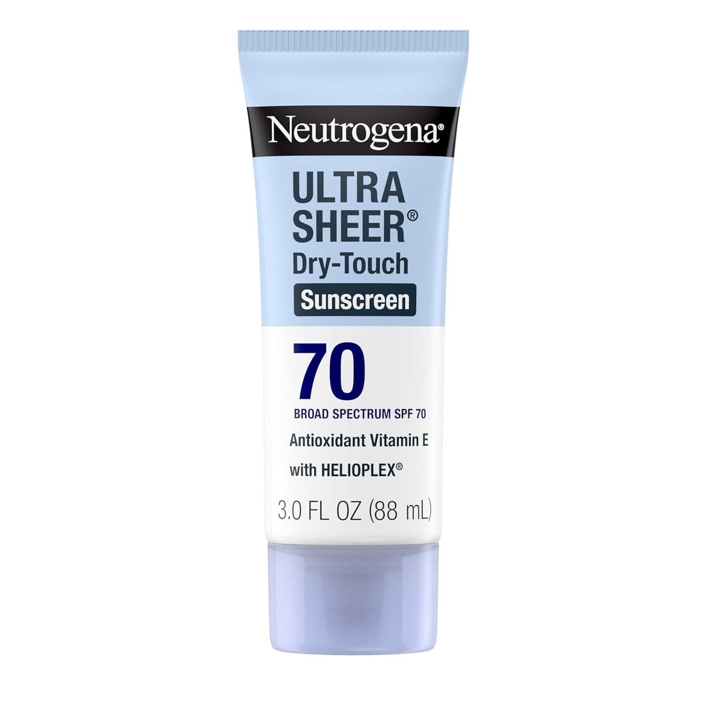 Neutrogena Ultra Sheer Dry-Touch Sunscreen SPF 70 – Oil-Free, Water-Resistant, 3 fl oz Travel Size