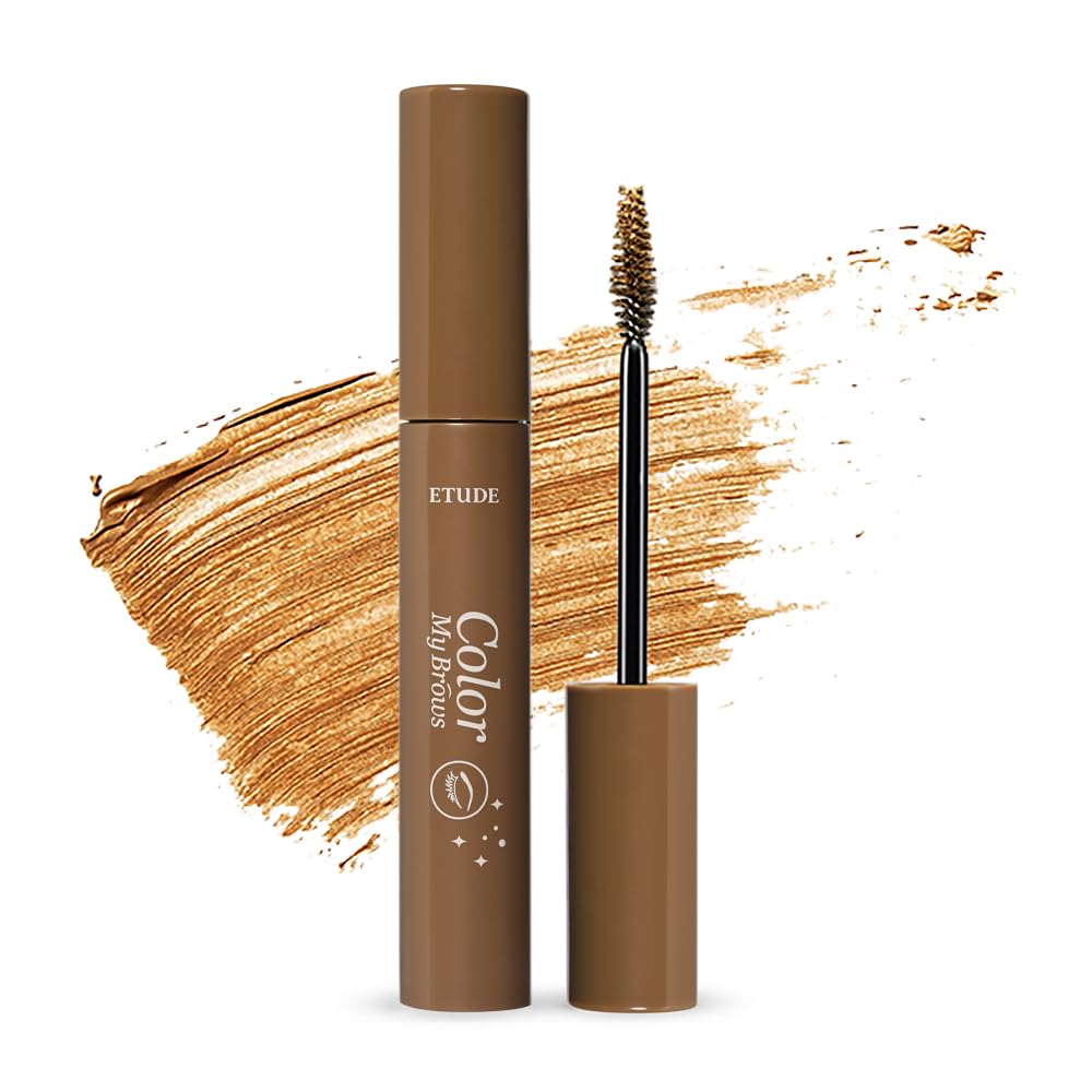 ETUDE Color My Brows – Natural 3D Brow Mascara with Beeswax & Carnauba Wax | Long-Lasting, Moisturizing, Smudge-Free Eyebrow Tint (Rich Brown)