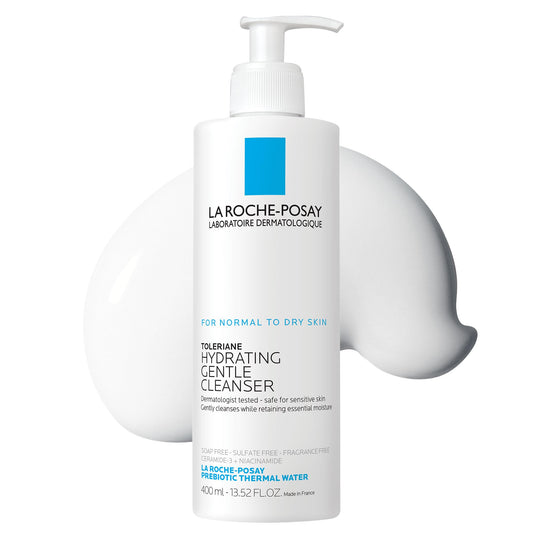La Roche-Posay Toleriane Hydrating Gentle Face Cleanser with Niacinamide & Ceramides – Daily Hydrating Face Wash for Dry to Normal Sensitive Skin (Fragrance-Free)