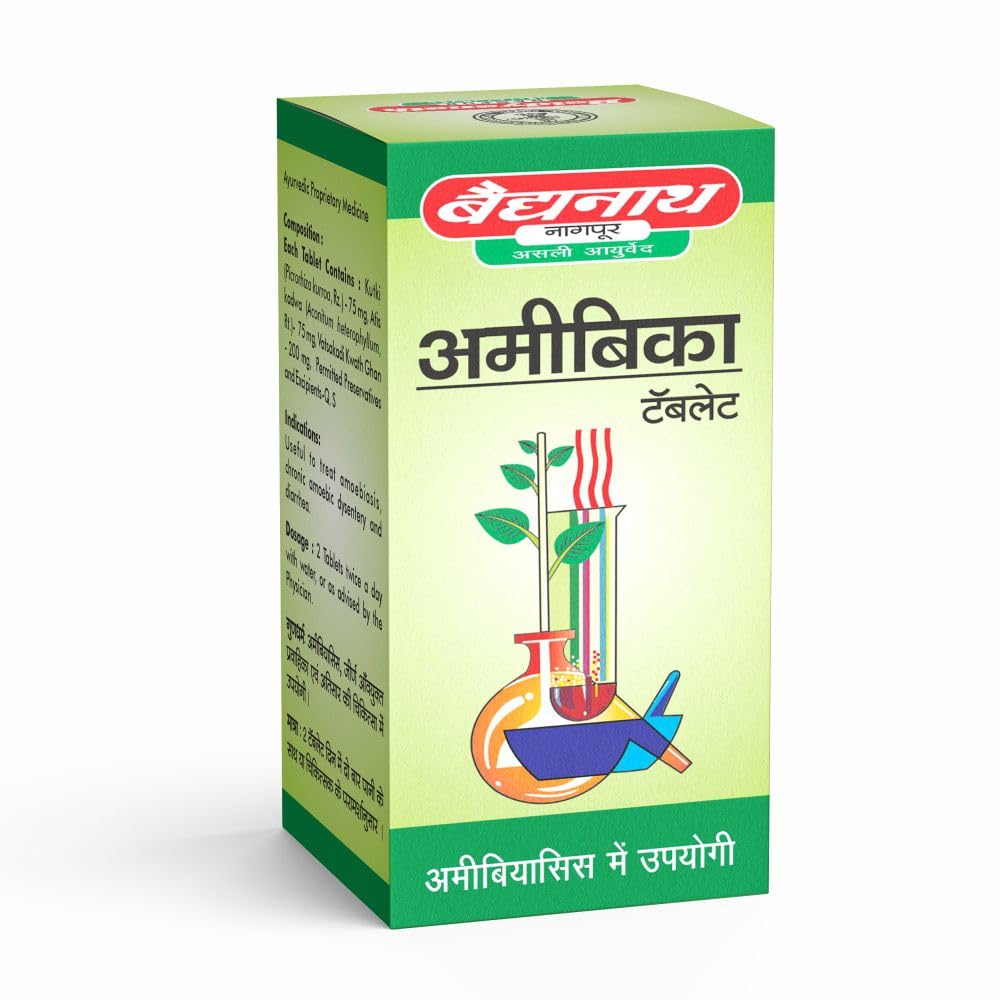Baidyanath Amoebica – 100 Tablets | Ayurvedic Remedy for Diarrhea, Dysentery & Digestive Health
