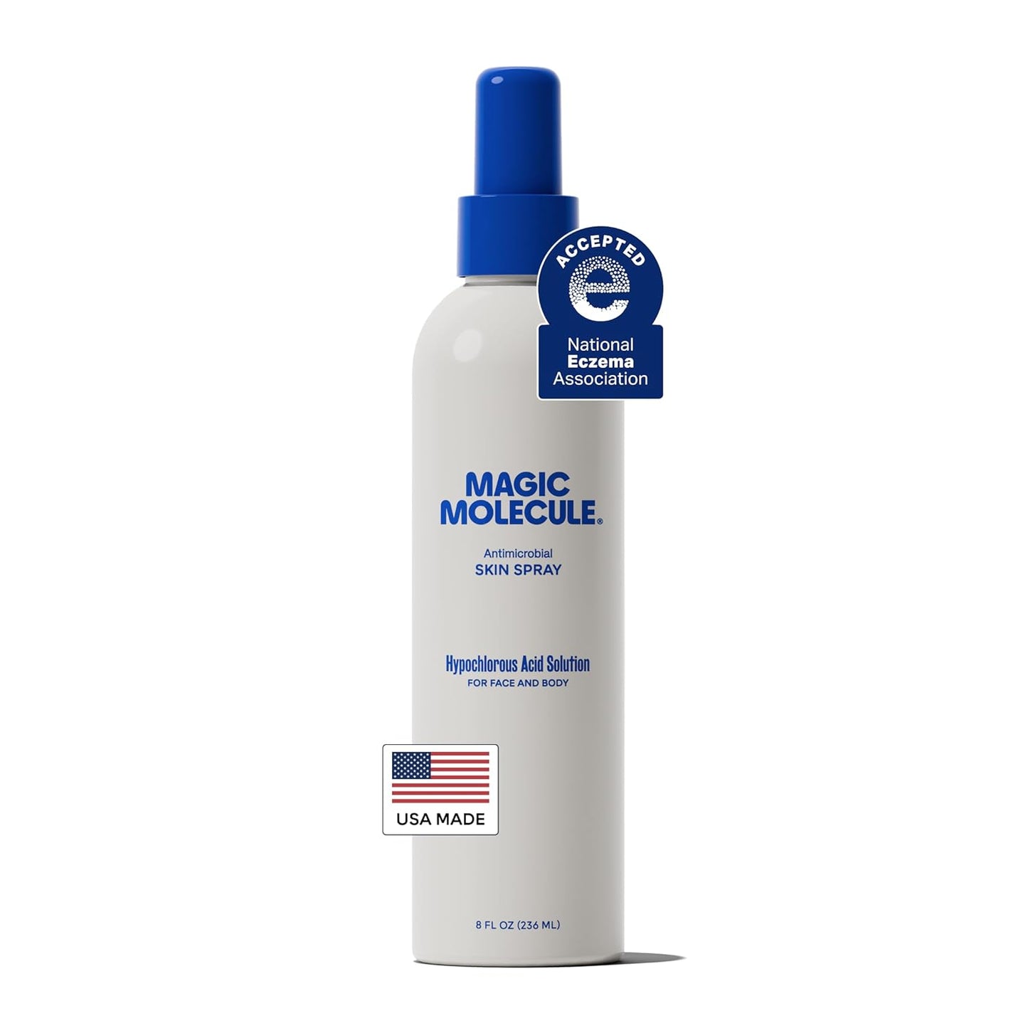 Magic Molecule Hypochlorous Acid Skin Cleanser Spray – Multi-Purpose Acne, Eczema & Rash Relief, Gentle & Safe for All Ages, Unscented, 8 oz