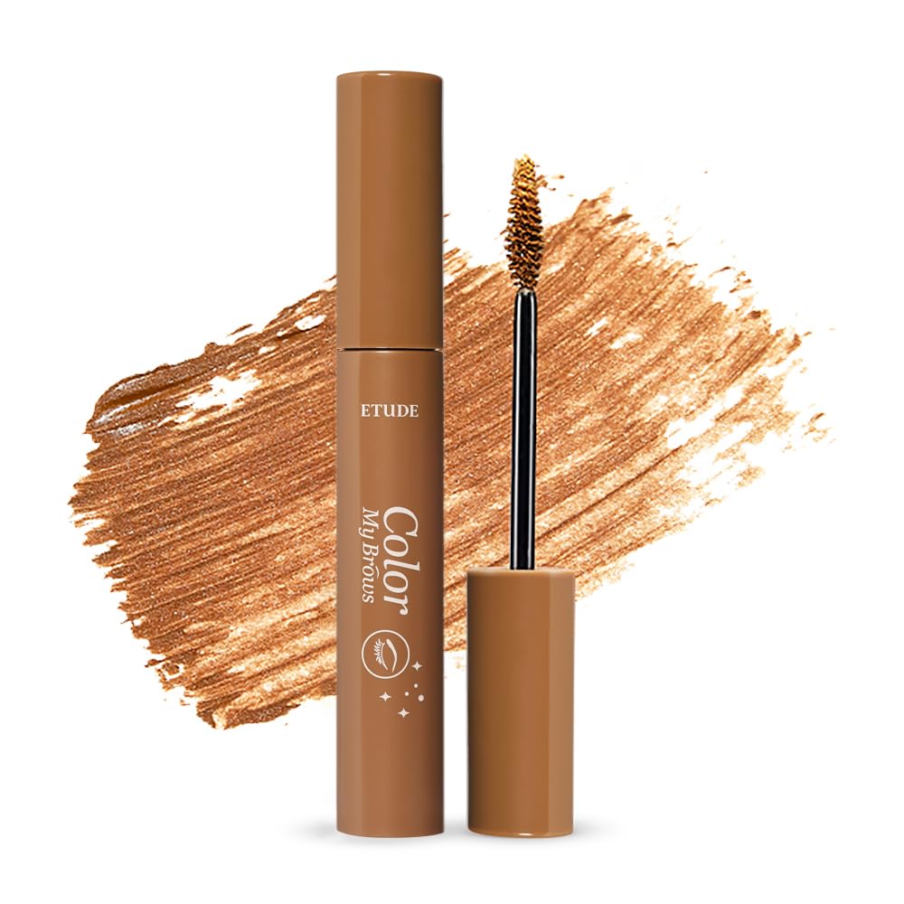 ETUDE Color My Brows – Natural 3D Brow Mascara with Beeswax & Carnauba Wax | Long-Lasting, Moisturizing, Smudge-Free Eyebrow Tint (Rich Brown)