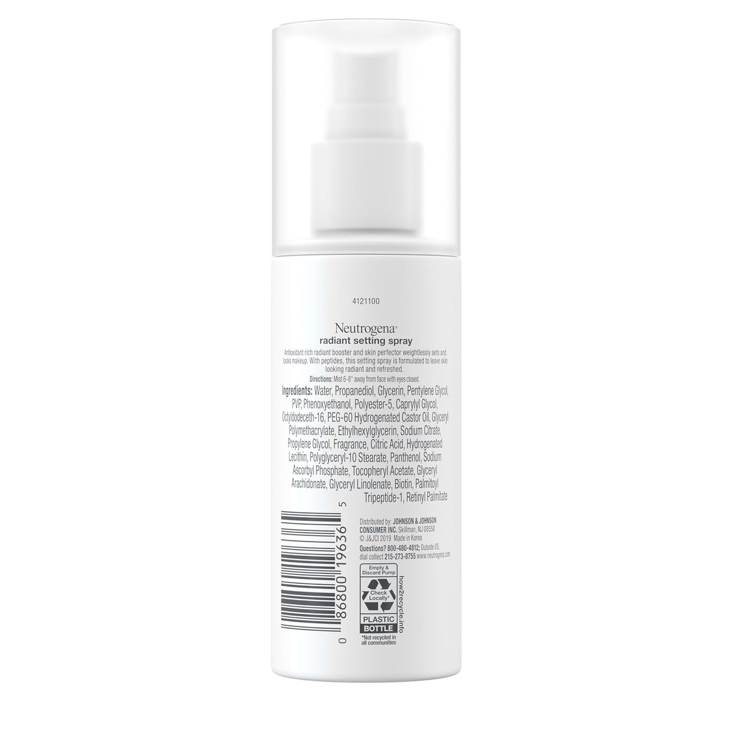 Neutrogena Healthy Skin Radiant Setting Spray – Lightweight Makeup Lock Mist with Antioxidants & Peptides for Hydration & Glow – 3.4 fl oz