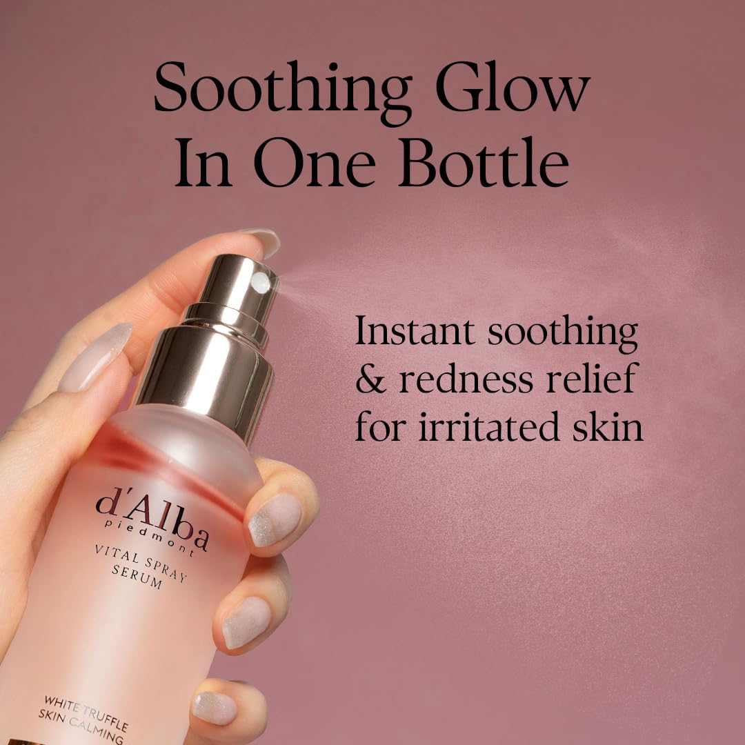 d’alba Italian White Truffle Vital Spray Serum – Hydrating, Calming & Glow-Boosting Facial Mist | Vegan Korean Skincare, Multi-Use Toner & Setting Spray