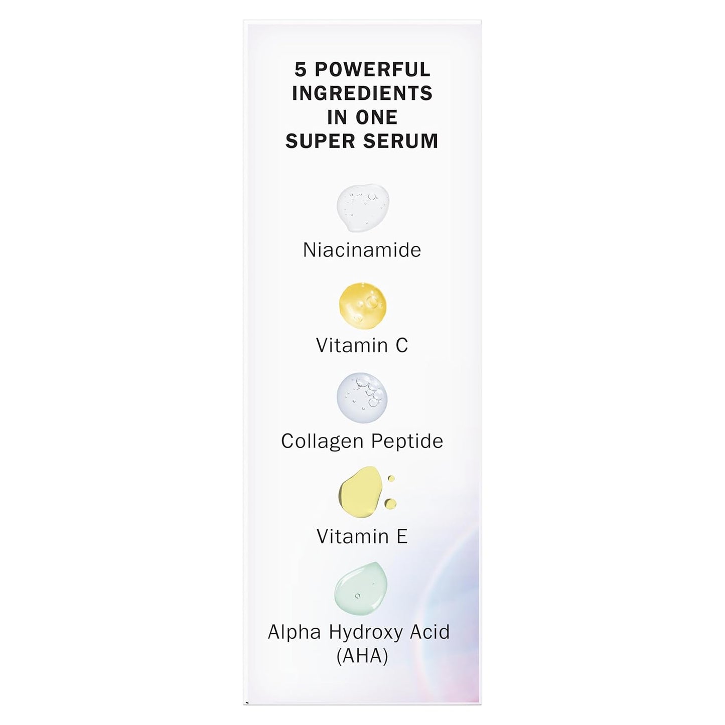 Olay Super Serum 5-in-1 Face Serum | Niacinamide, Vitamin C & E, Collagen Peptide & AHA | Brightening, Firming & Hydrating Anti-Aging Serum (1.0 oz)