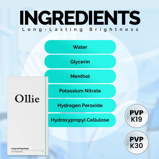 Ollie Teeth Whitening Strips – 28 PCs, 14 Treatments | Enamel-Safe, Non-Sensitive, Long-Lasting Results
