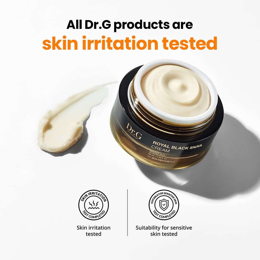 Dr. G Royal Black Snail Cream 50ml – Snail Mucin Moisturizer for Elasticity, Hydration & Blemish Care