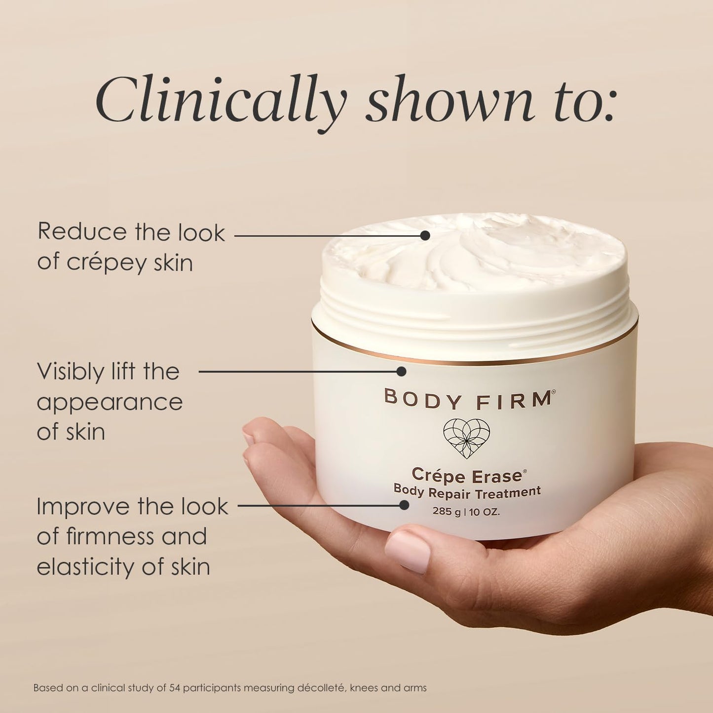 BODY FIRM Crepe Erase Advanced Body Repair Cream – Anti-Aging Wrinkle Treatment with Collagen & Elastin Support – 48HR Hydration – 10oz