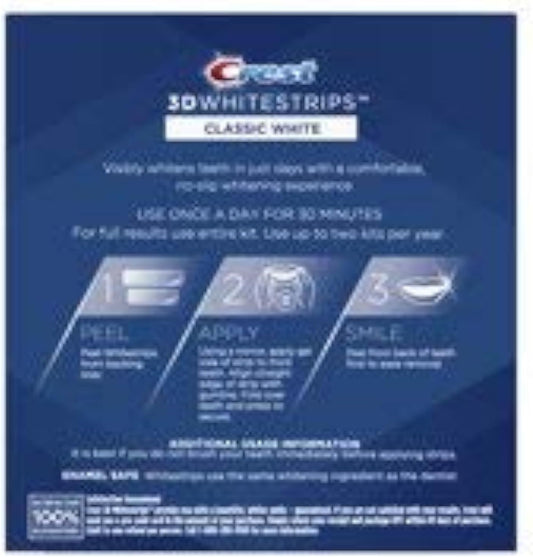 Crest 3D Whitestrips Classic White | Teeth Whitening Kit with Enamel Protection – 10 Treatments (20 Strips)